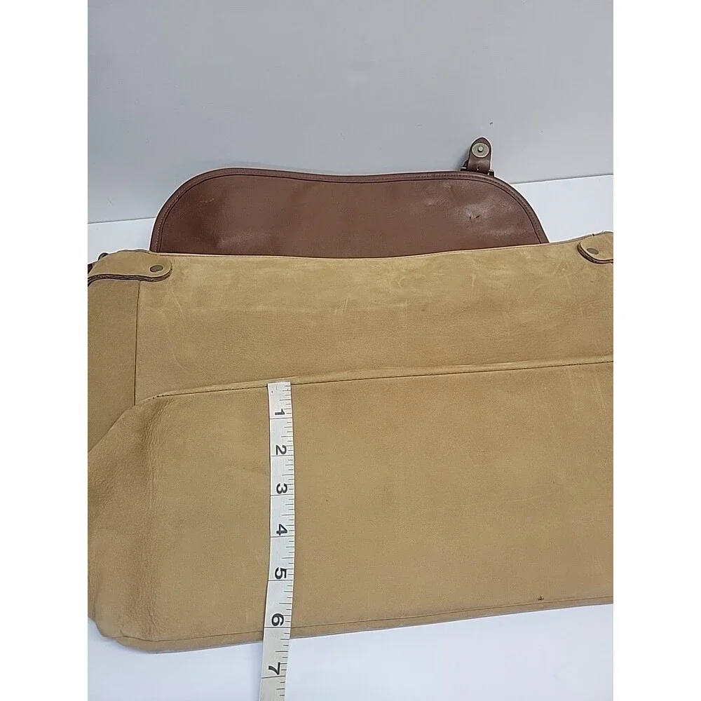 Vintage Genuin Leather Messenger‎ Bag Unisex Shoulder Strap Brown